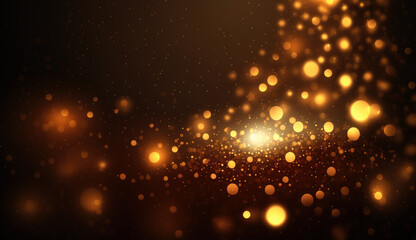 Poster - Abstract background with beautiful gold cicles. generative ai.