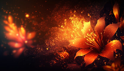 Poster - Beautiful flower background, generative ai.