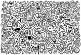 Fototapeta Młodzieżowe - doodle hand drawn simple trendy wallpaper ,doodle art pattern vector