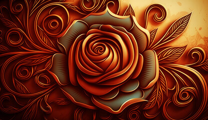 Fototapete - Beautiful rose flower background. generative ai.