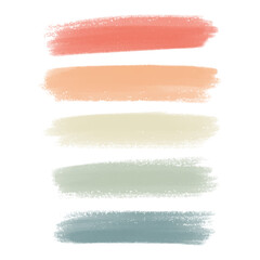 Color combinations catalog elements. Paint brush strokes.