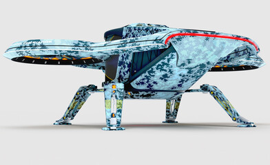 Poster - 3D illustration of a multi-purpose military drone.