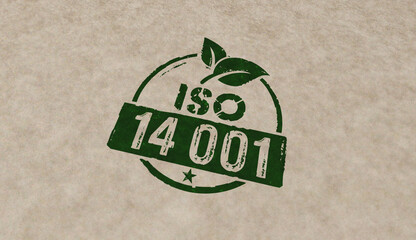 Wall Mural - ISO 14001 certified stamp and stamping