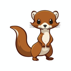 Poster - vector cute weasel cartoon style