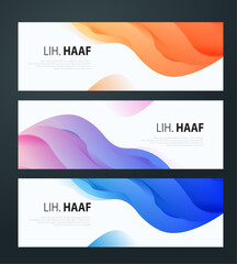 Wall Mural - geometric banner design with vector presentation template.