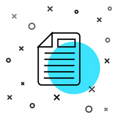 Poster - Black line File document icon isolated on white background. Checklist icon. Business concept. Random dynamic shapes. Vector