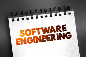 Aufkleber - Software Engineering text on notepad, concept background