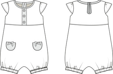 Wall Mural - NEW BORN AND TODDLER WEAR ROMPER VECTOR ILLUSTRATION