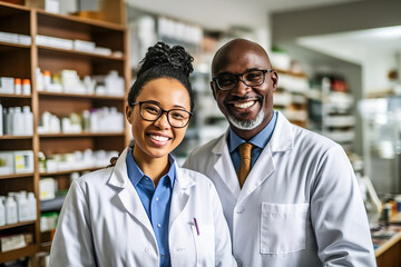 Two Pharmacists at the Pharmacy. Generative AI.
A digital painting of two pharmacists at the pharmacy.