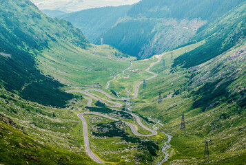 Canvas Print - Transfagarasan Road near Balea Lake in Carpathian Mountains, Romania