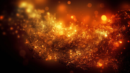 Poster - Floral ornament in fire. generative ai.