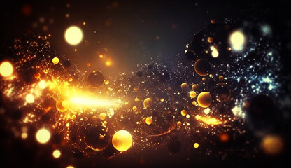Poster - Abstract background with beautiful light cicles. generative ai.