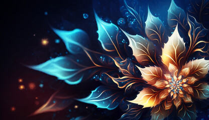 Fototapete - Floral ornamental background. generative ai.