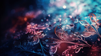 Fototapete - magical ice crystals, ornamental crystal. generative ai.