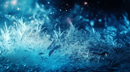 Fototapete - magical ice crystals, ornamental crystal. generative ai.