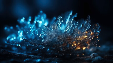 Fototapete - magical ice crystals, ornamental crystal. generative ai.