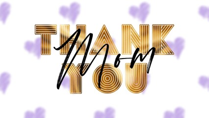 Wall Mural - Thank You Mum Card. Hand Written Lettering for Title, Heading, Photo Overlay, Wedding Invitation, Thank You Message.