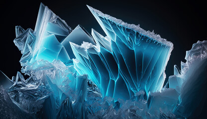 Aufkleber - ice crystals on abstract background. generative ai.