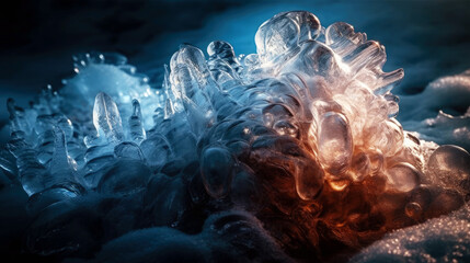 Aufkleber - ice crystals on abstract background. generative ai.