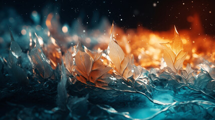 Aufkleber - ice crystals on abstract background. generative ai.