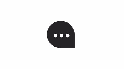 Fototapete - Animated dark mode talk box. Black and white thin line icon 4K video footage for web design. Speech bubble with ellipsis isolated monochromatic flat element animation with alpha channel transparency