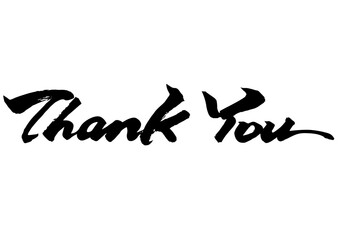 Wall Mural - Thank You,hand lettering,black ink