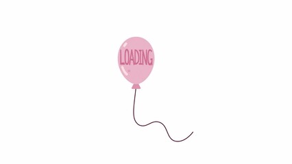 Aufkleber - balloon floating loader animation. birthday party. flying balloon in sky. flash message 4k video foo