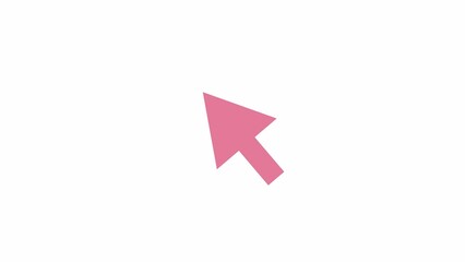 Fototapete - Animated arrow cursor. Flat cartoon style icon 4K video footage for web design. Computer mouse arrow floating isolated colorful element animation on white background with alpha channel transparency