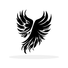 Wall Mural - wings icon. black icon of wings on white background. wings logo design. vector illustration