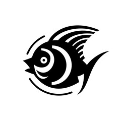 Wall Mural - fish icon. black silhouette of fish. vector illustration