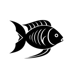 Wall Mural - fish icon. black silhouette of fish. vector illustration