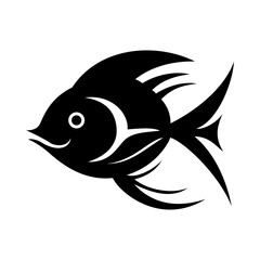 Wall Mural - fish icon. black silhouette of fish. vector illustration