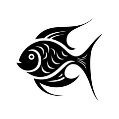 Wall Mural - fish icon. black silhouette of fish. vector illustration