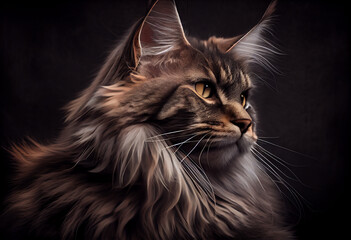 Poster - Beautiful photo Persian cat concept, contemporary natural and mood social background. 
Generative AI technology.
