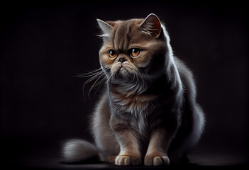 Aufkleber - Beautiful photo Turkish Angora cat concept, contemporary natural and mood social background. 
Generative AI technology.