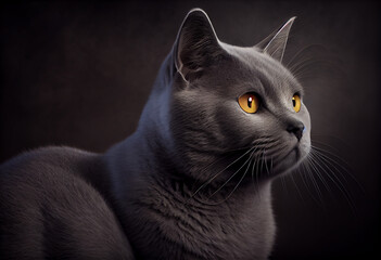 Poster - Beautiful photo Somali cat concept, contemporary natural and mood social background. 
Generative AI technology.