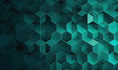 Wall Mural - teal color Penrose tile or tessellation as a background or wallpaper. Generative AI