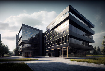 Poster - a building with a façade made entirely of translucent glass, creating a sense of lightness and trans