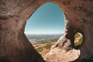 Canvas Print - Cave with a view in Serra del Montsec, Ager,