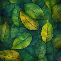 Poster - Abstract leaf texture, Ai generated