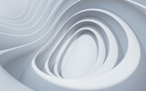 Fototapeta Perspektywa 3d - Abstract white curve geometry background, 3d rendering.