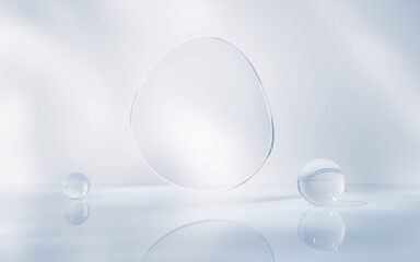 Poster - Transparent glass geometry background, 3d rendering.