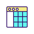 © IMG visuals icons - Data mining statistics RGB color pixel perfect icon. Information analytic process. Virtual tool of dataset. Isolated vector illustration. Simple filled line drawing. Editable stroke. Arial font used