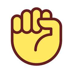 Poster - Riot fist pixel perfect RGB color icon. Protests and fighting. Hand gesture. Social issue. Isolated vector illustration. Simple filled line drawing. Editable stroke. Arial font used