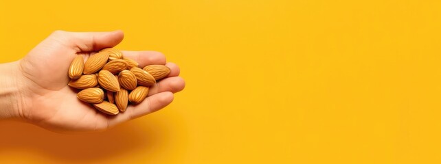 holding almond with generative ai