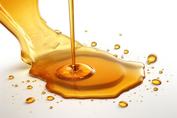Aufkleber - drip honey isolated on white background. Generated by AI