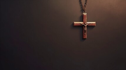 Wall Mural - White backdrop and a Christian cross.  GENERATE AI