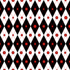 Fototapete - Argyle seamless vector pattern background. Pattern of a rhombuses.