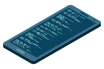 Wall Mural - isometric smartphone. simple flat isometric phone. smartphone device isometric technology. vector il