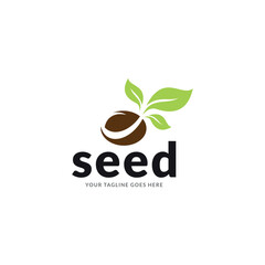 Wall Mural - Growing seed logo design template. Fit for wheat farm, natural harvest, agronomy, rural country farming field